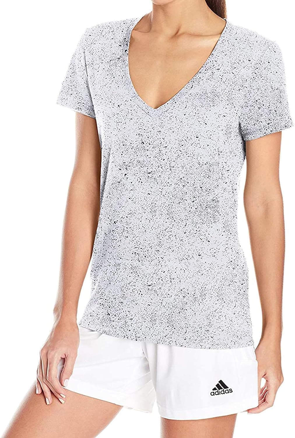 adidas Women's Flecks Deep V Neck Tee