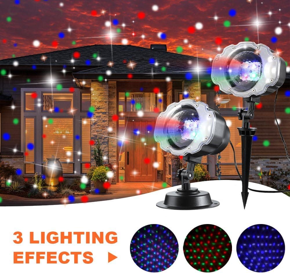 LED Snowfall Christmas Projector Lights, Zanflare LED RGBW Moving Outdoor/Indoor Waterproof Landscape Spotlights with Remote Control for Christmas Holiday Wedding Party Home Decoration Light