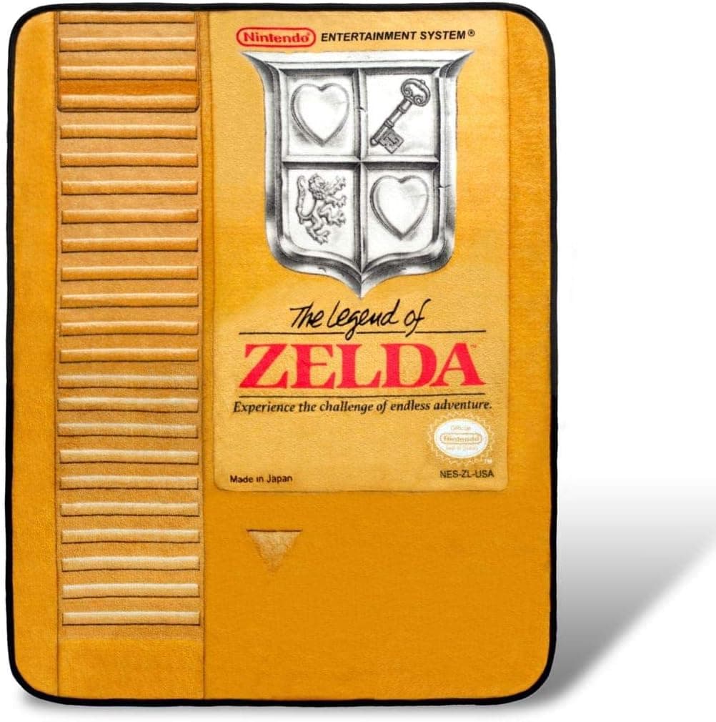 Nintendo The Legend of Zelda Gold Cartridge Fleece Throw Blanket | 45 x 60 Inches