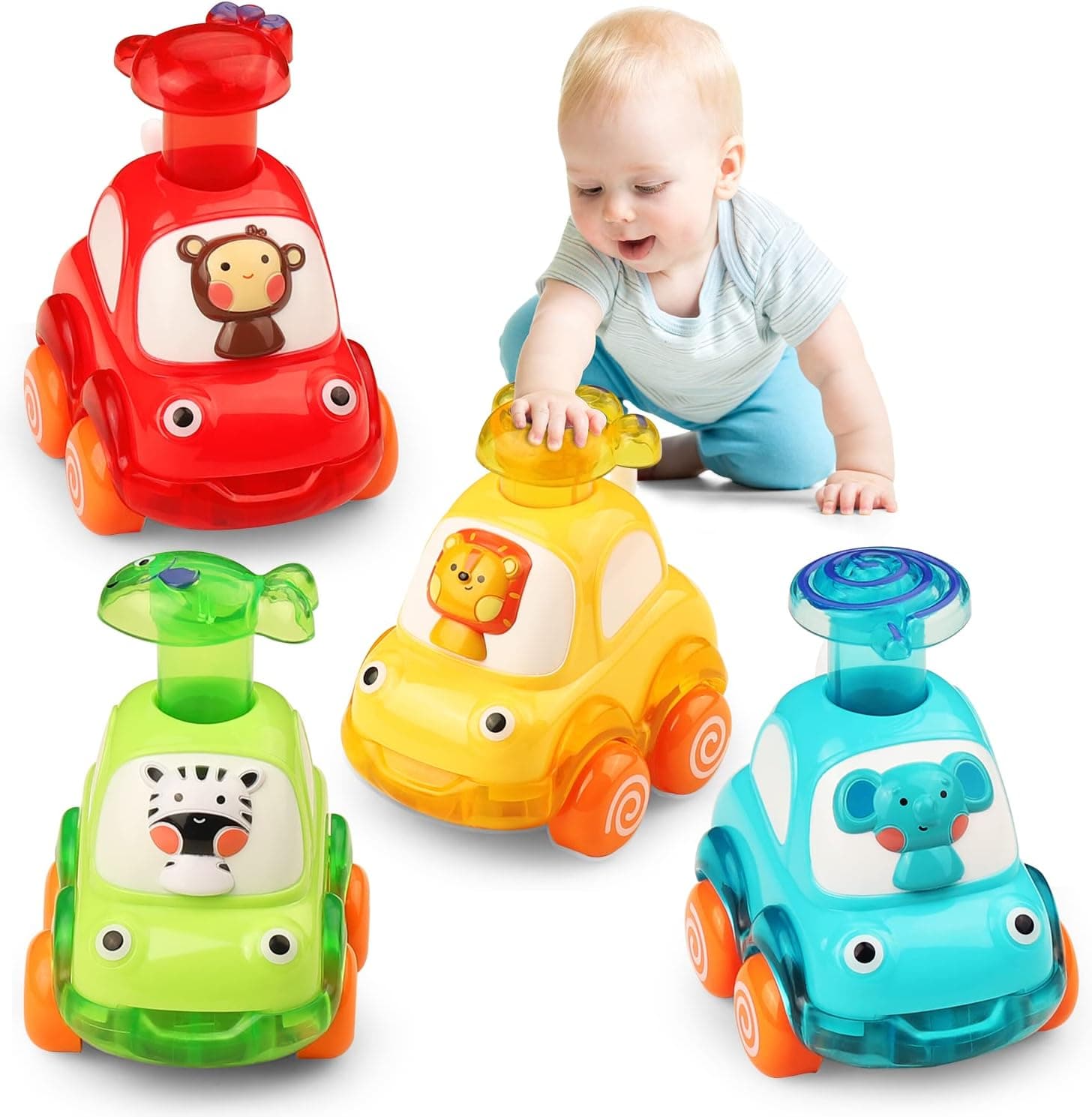 ALASOU Transparent Forest Car Toys for 1 2 3 Year Old Boy|Toddler Toys Age 1-2 |1 Year Old Boy Gifts|1st Birthday Gifts for Baby Toys 12-18 Months