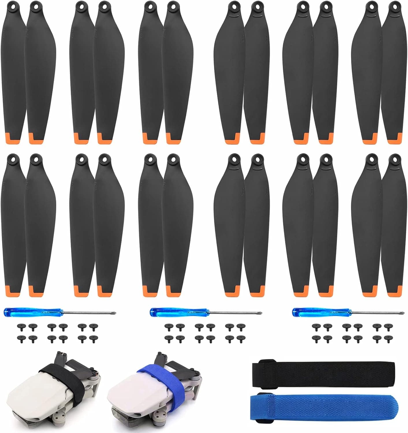 Mini 3 Pro Propellers for DJI Mini 3 Pro, 24Pcs Replacement Low-Noise and Quick-Release Blades Props Wings Compatible with DJI Mini 3 Pro Accessories [Extra Propeller Strap]