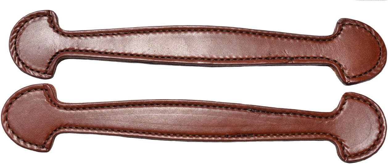 Congress Leather Pair of Brown Leather Double & Stitched Steamer Trunk Handle 102BRN
