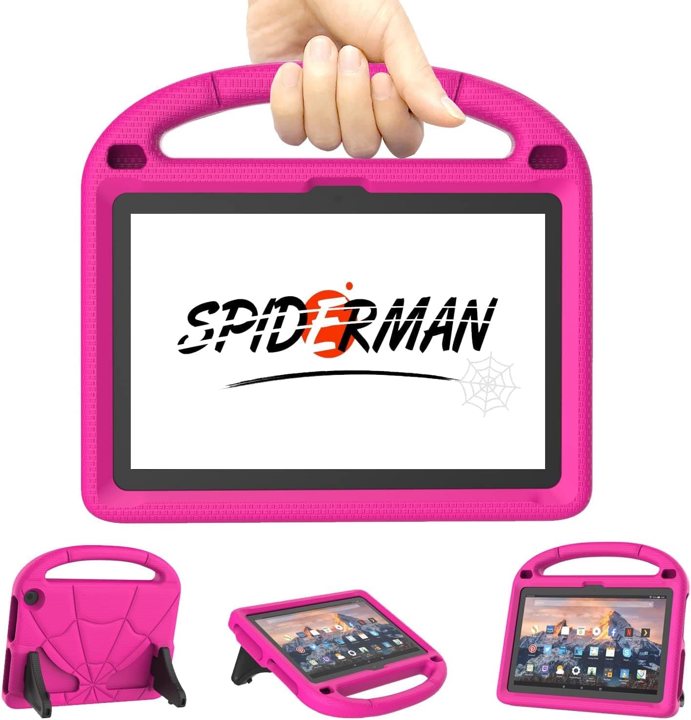 Fire HD 8 & HD 8 Plus Tablet Case for Kids (12/10th Generation, 2022/2020 Release), DICEKOO Lightweight Shockproof Cover with Handle Stand for Kindle Fire HD 8 Kids Tablet & Kids Pro Tablet - Pink
