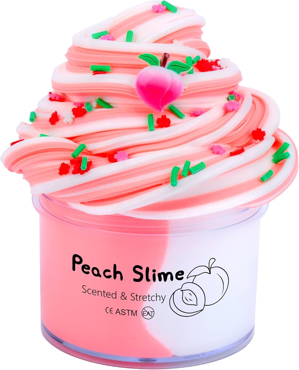 JAJSKUWA Pink Peachybbies Butter Slime,Fragrant and Elastic Butter Slime Toys,Party Gifts,Prizes,School Education,Birthday Gifts for Boys and Girls (200ml)