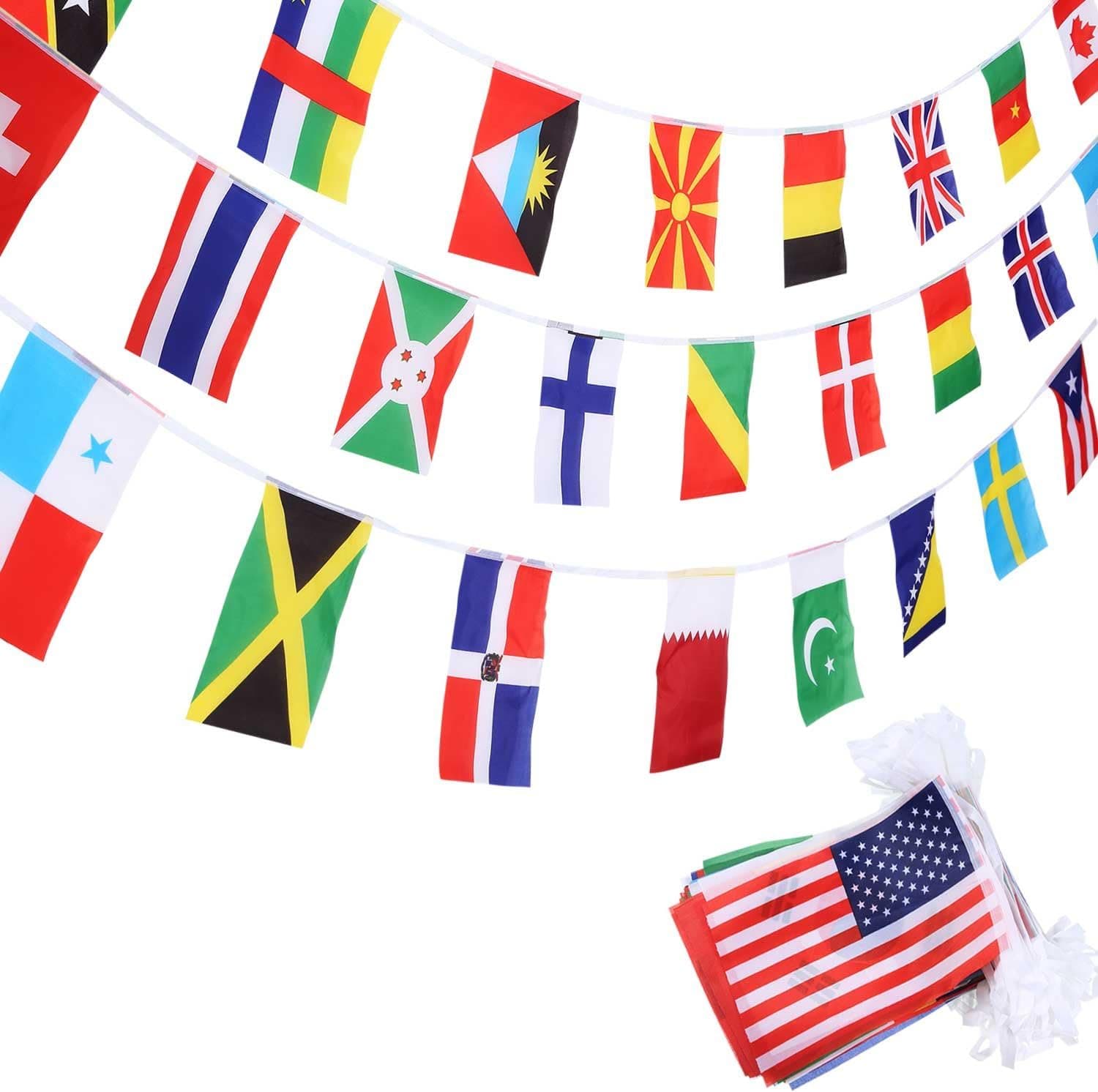 SATINIOR 200 Countries Flags International Flags Olympic World Flags Pennant Banner for Bar, Classroom, Olympic Party Decorations, Sports Clubs, International Events Celebration