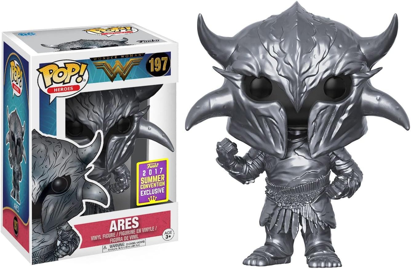 Funko Ares (2017 Summer Con Exclusive): Wonder Woman x POP! Heroes Vinyl Figure & 1 POP! Compatible PET Plastic Graphical Protector Bundle [#197 / 12540 - B]