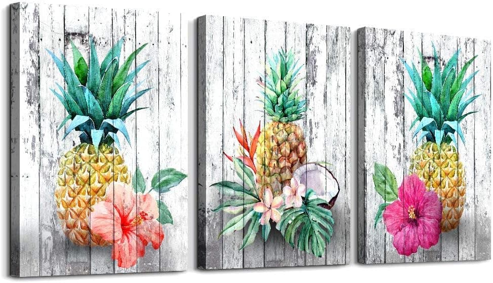 pineapple wall decor Framed wall art Canvas Painting room decor Prints Home canvas Wall Art dorm Decor Fruit artwork Picture Poster Office Kitchen Decoration