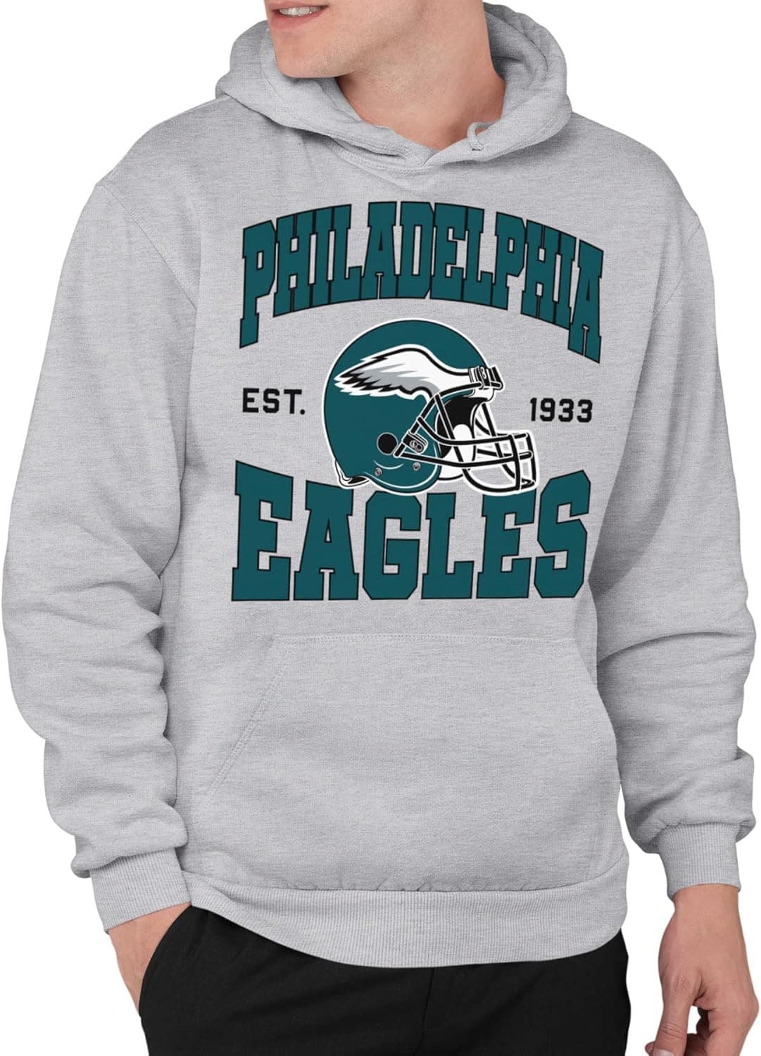 Junk Food Clothing x NFL - Team Spotlight - Pullover Fleece Hooded Sweatshirt for Men and Women - Officially Licensed - Black