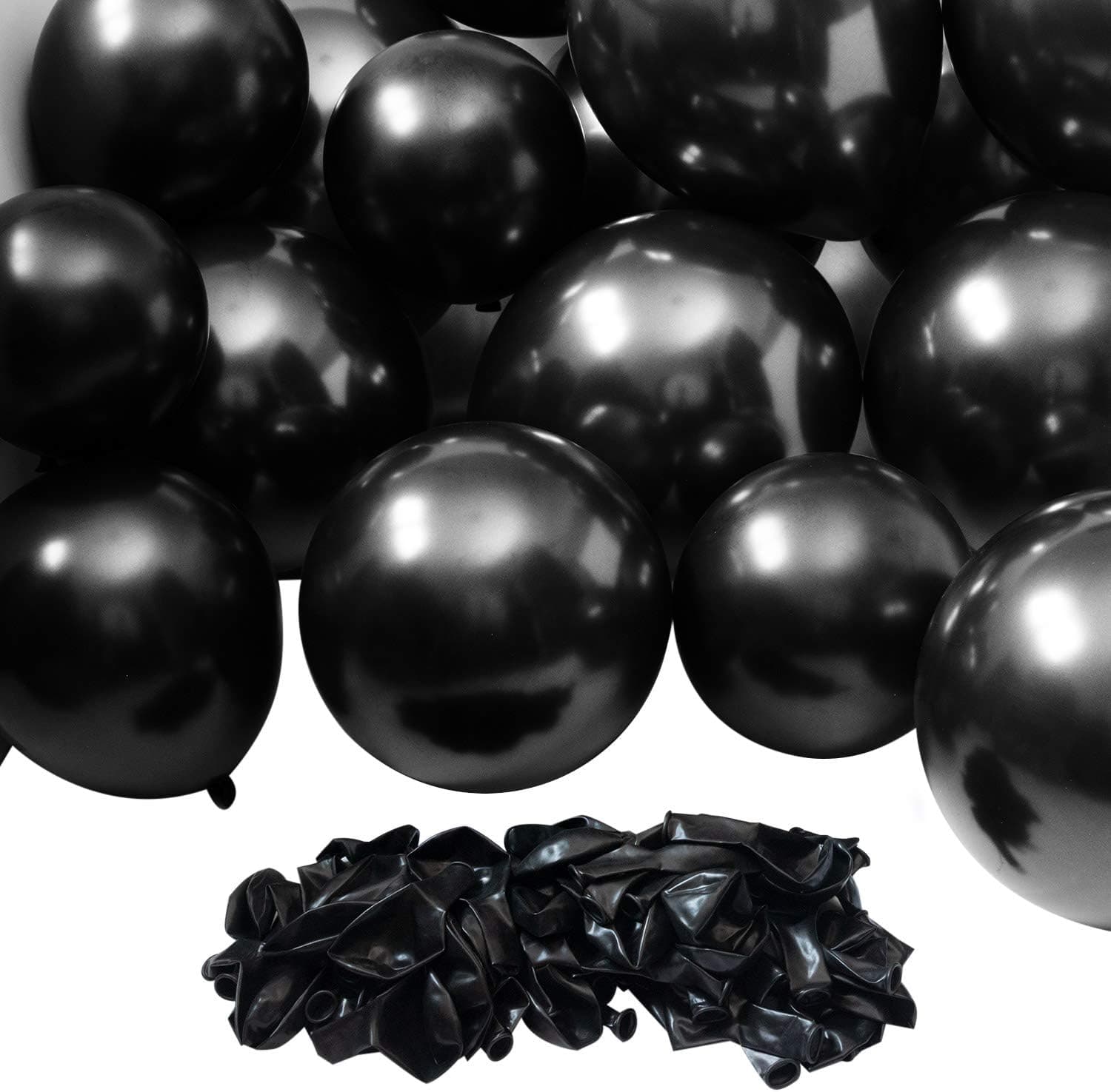 Royal Imports Black Latex Balloons for Party Decoration, Birthday Supplies, Wedding Arch, 100 Pieces, Helium or Air (12 Inch)