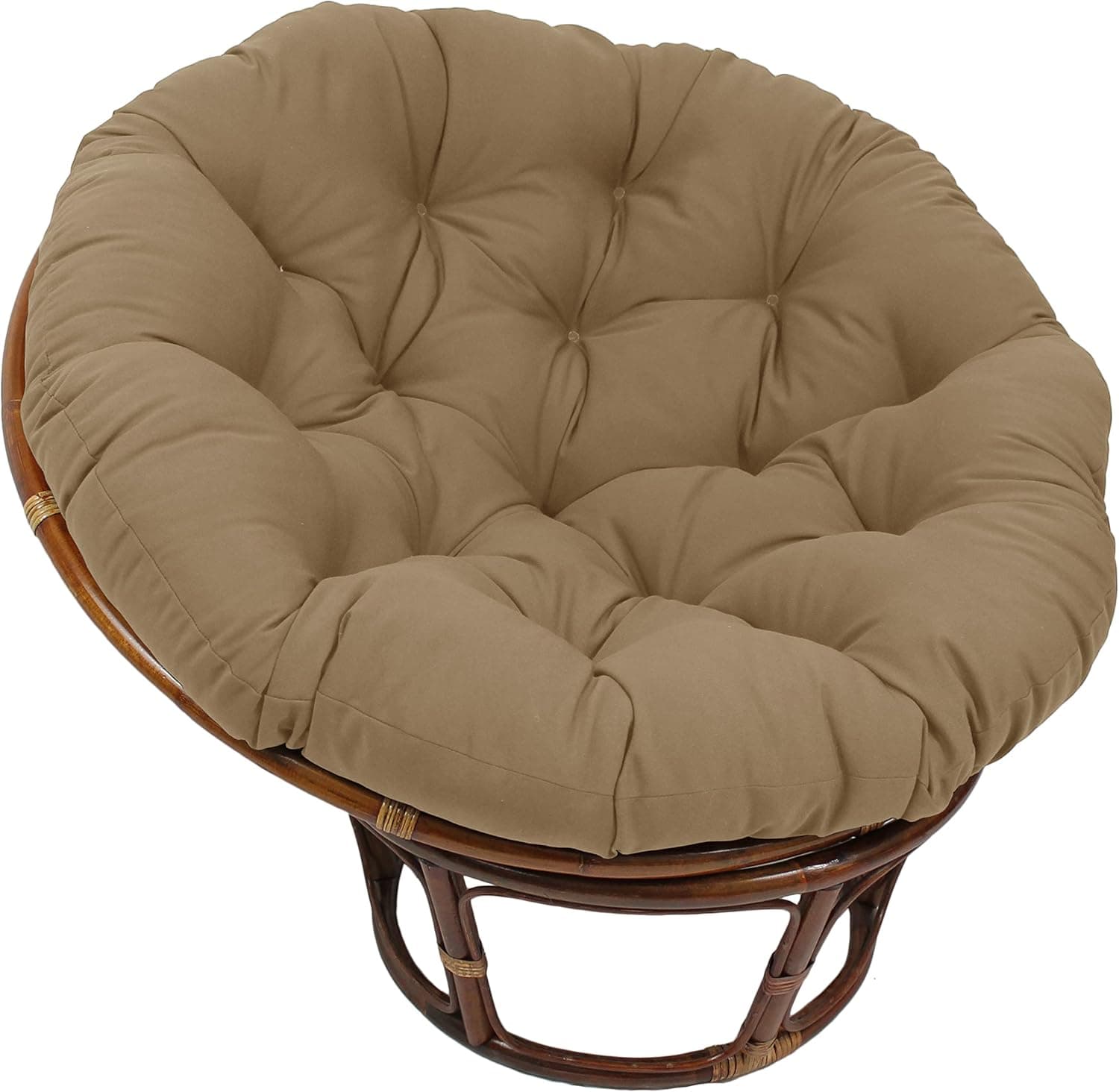 Blazing Needles Twill Papasan Cushion, 44" x 6" x 44", Toffee