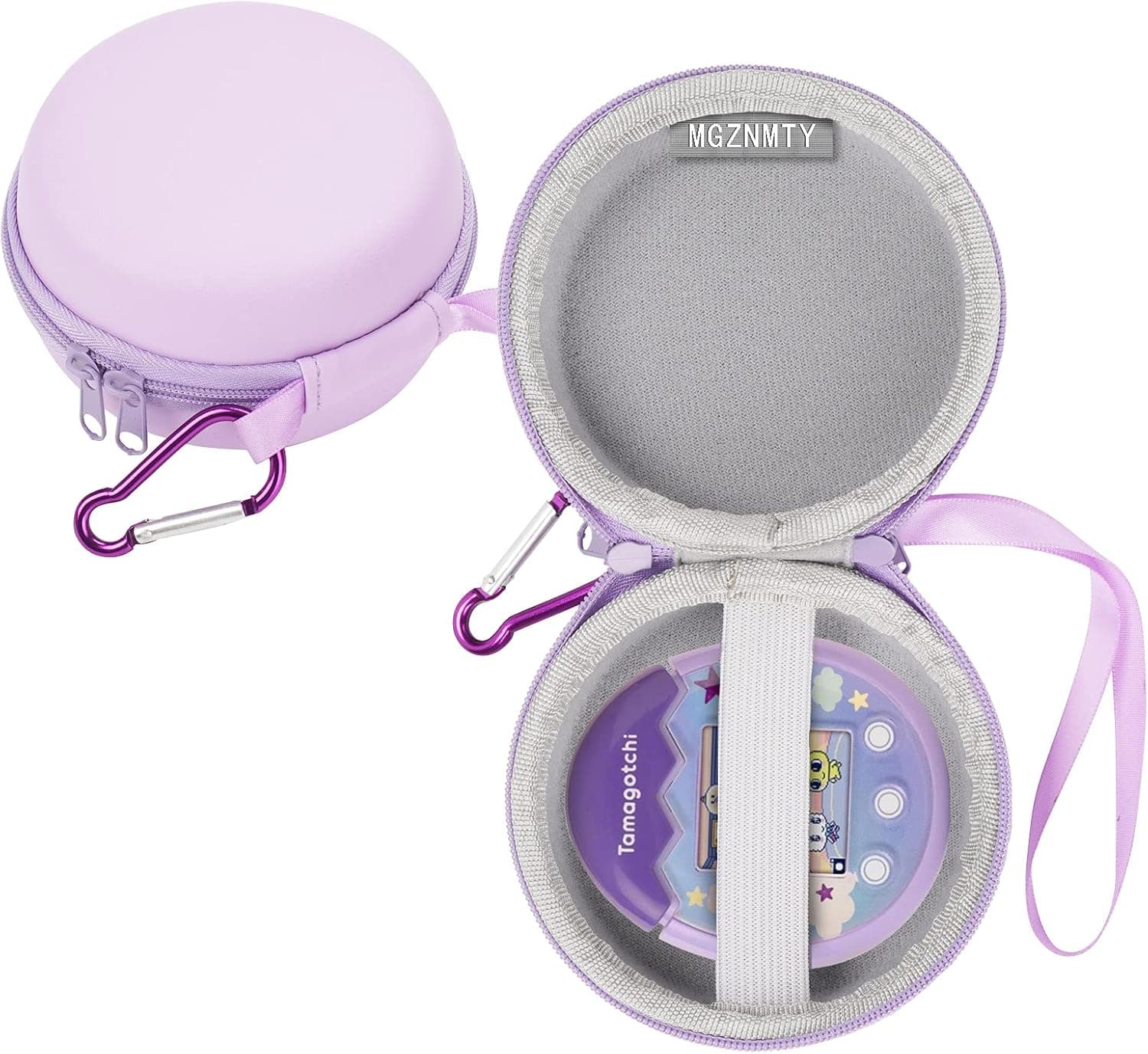 MGZNMTY Hard Travel Case for Tamagotchi Pix Virtual Pet Sky and Floral (Only Case) (Purple)
