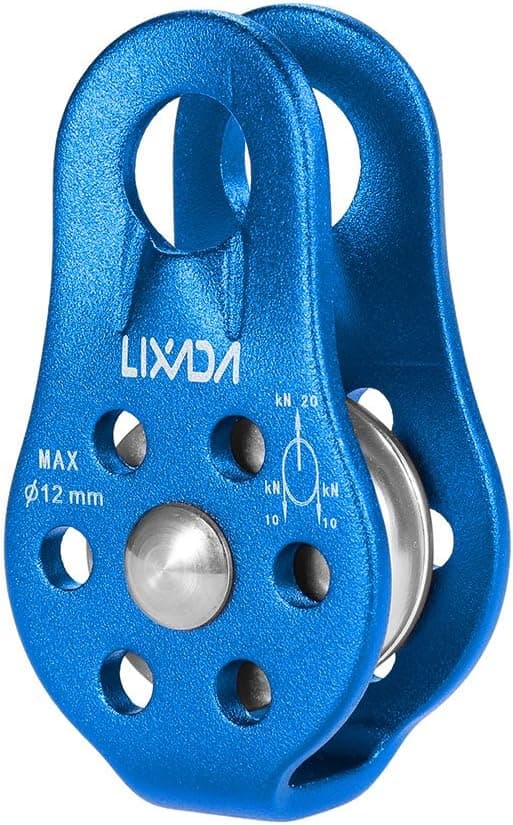 Lixada Climbing Single Pulley 20KN Aluminum Fixed Eye Climbing Pulley for Mountaineering Rappelling Survival Rescue