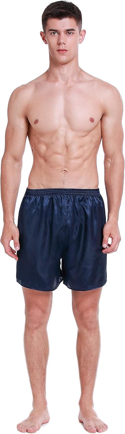 Lavenderi Men’s Silk Satin Boxer Shorts, Pajama Shorts