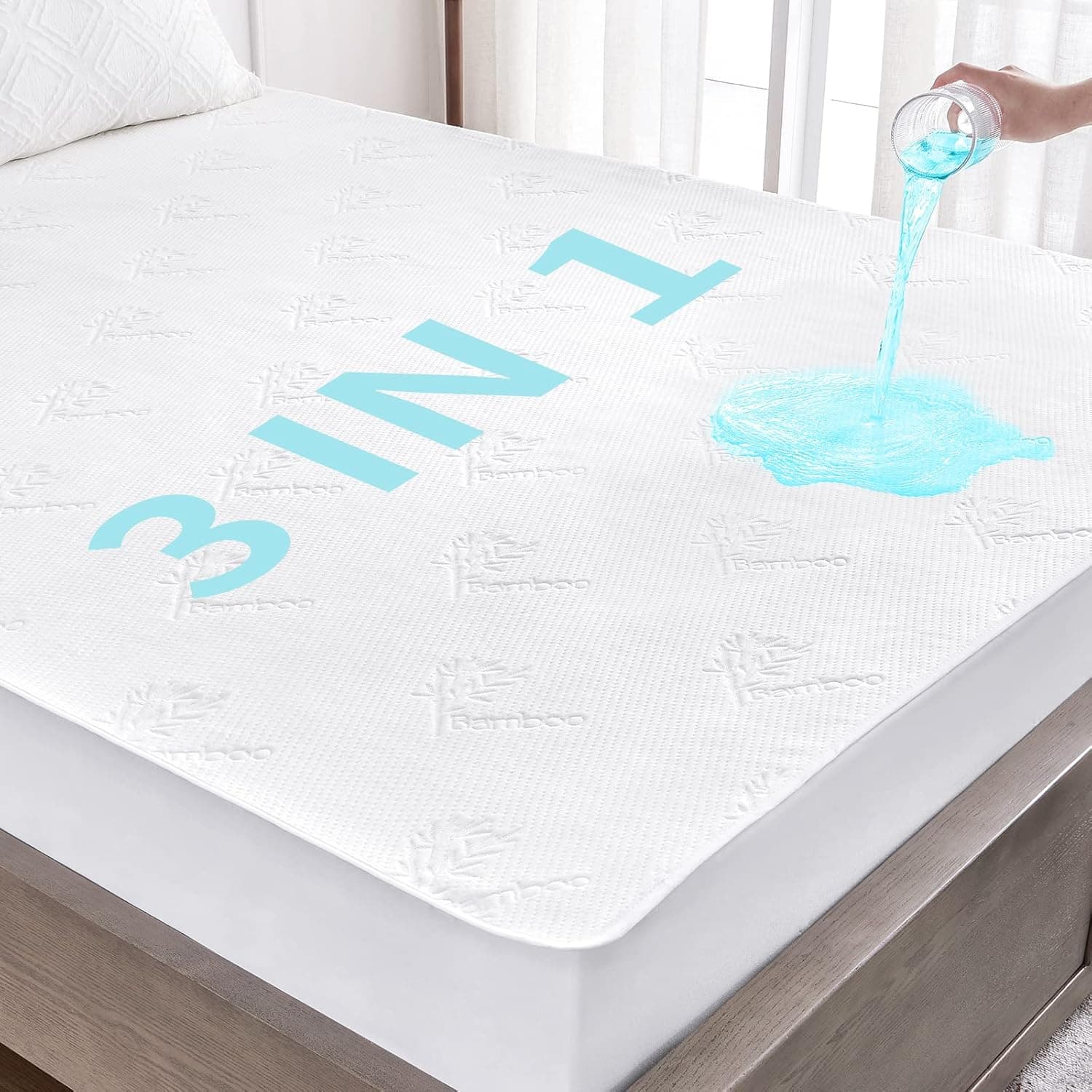 YIYEA 100% Waterproof Mattress Protector Full, Premium Bamboo Mattress Cover with Removable Zipper Top, 3D Air Fabric Cooling Mattress Pad Soft, Breathable, 16" Deep Pocket, with 2 Top Sheets