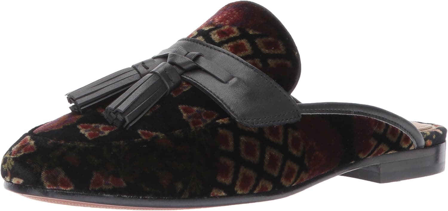 Sam Edelman Women's Paris Mule, Black/Multi Foulard Patchwork, 8.5 Medium US