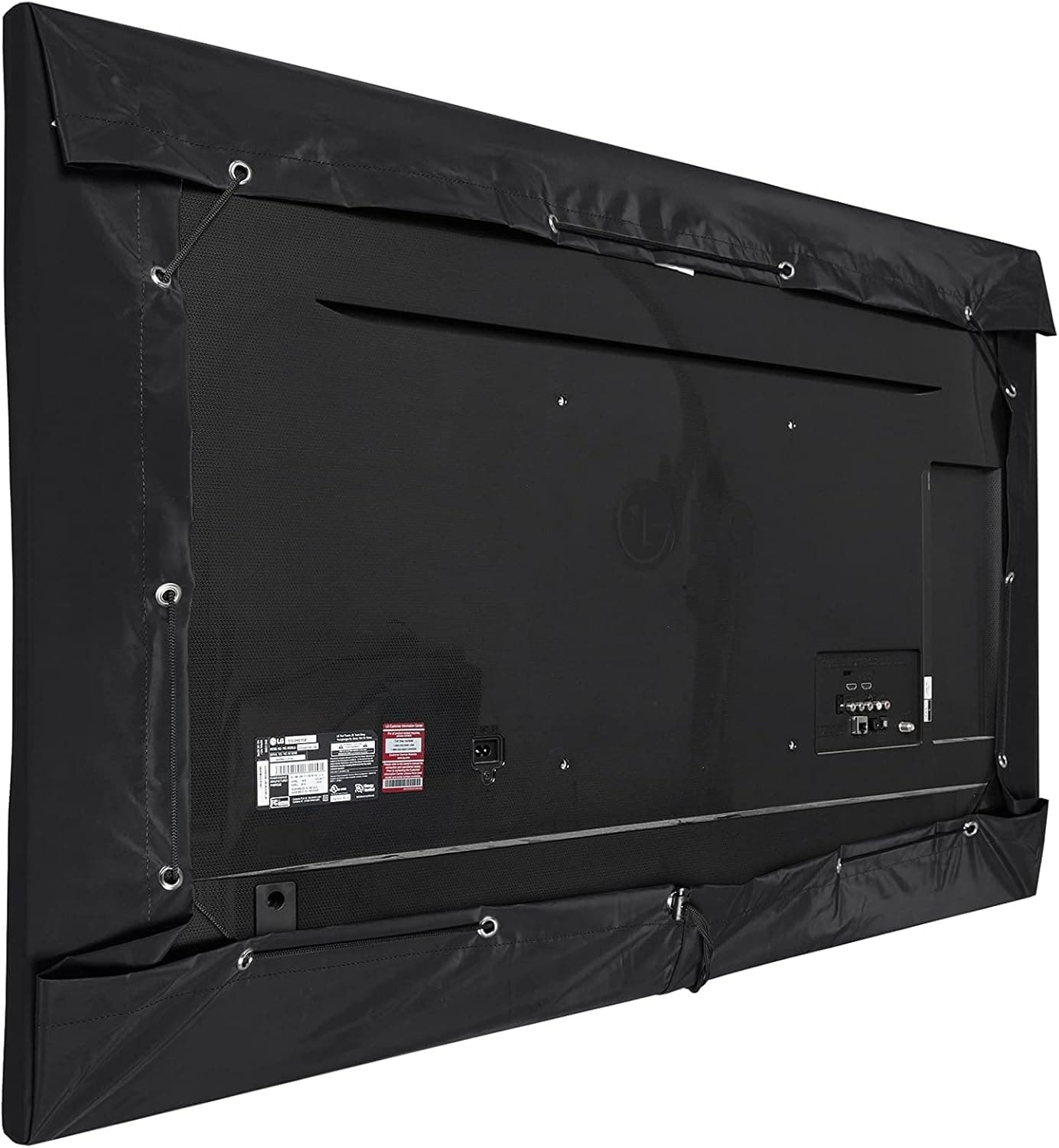 Covermates Outdoor Half TV Cover - Various Sizes, Light Weight Material, Weatherproof, Dustproof, Cinching Drawcord, Outdoor TV Covers-Black