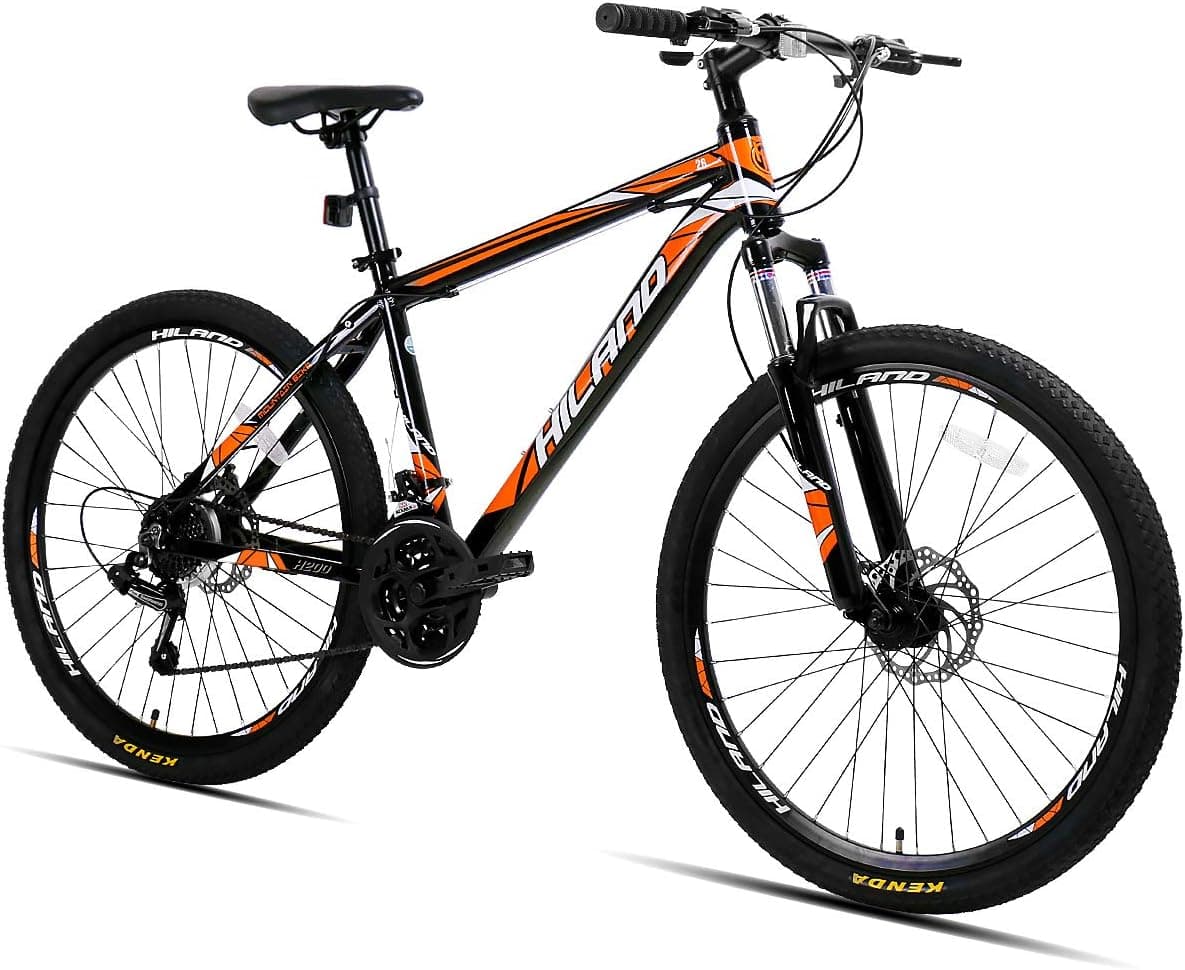 Hiland Mountain Bike, 3/6/Multi-Spokes,Shimano 21 Speeds Drivetrain,Aluminum Frame 26 Inch Wheels, Disc-Brake Bike for Men Women Men's MTB Bicycle