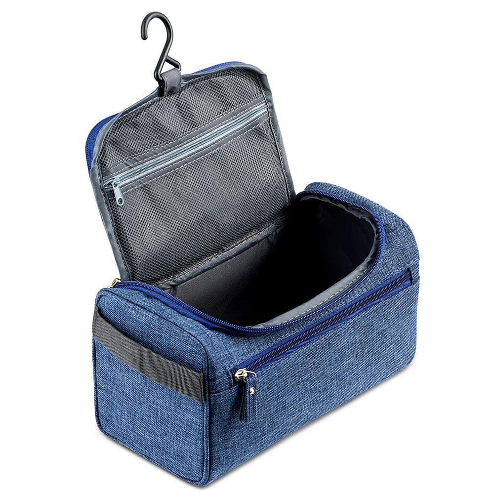 Jaksea Travel Accessory Toiletry Bag, Dopp Kit for Men/Women Hanging Waterproof Bathroom Shaving Bag Toiletries Cosmetic Organizer (Blue)