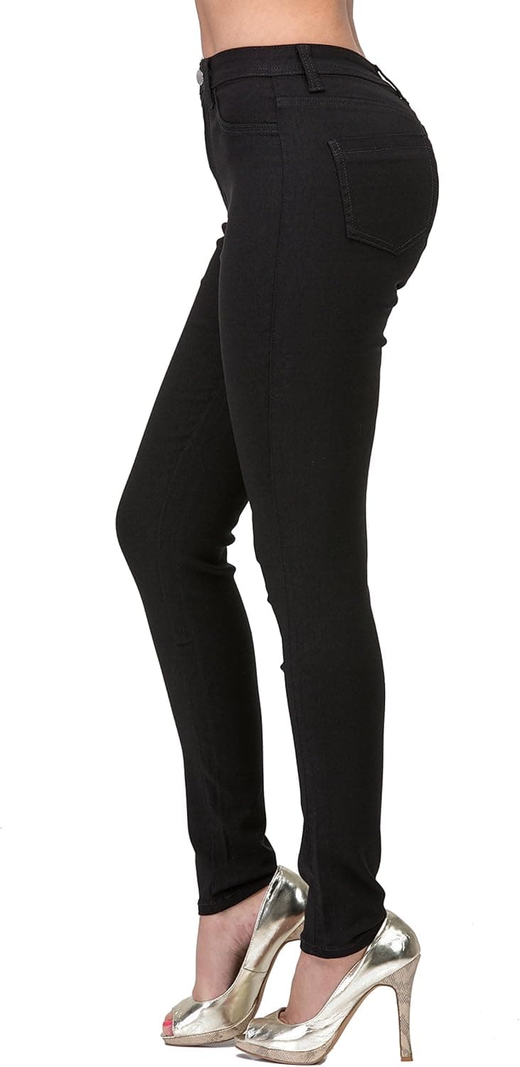 L.B FASHION High Waisted Jeans for Women Stretch Skinny Colored Long Pants Plus Size Black White Khaki