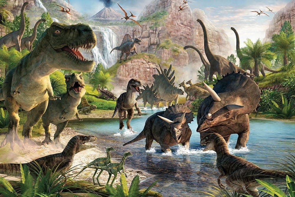 Qian Dinosaur Photography Background 3D Dinosaur Photo Studio Props Booth Party Decoration Backdrops Vinyl 5x3FT ly022