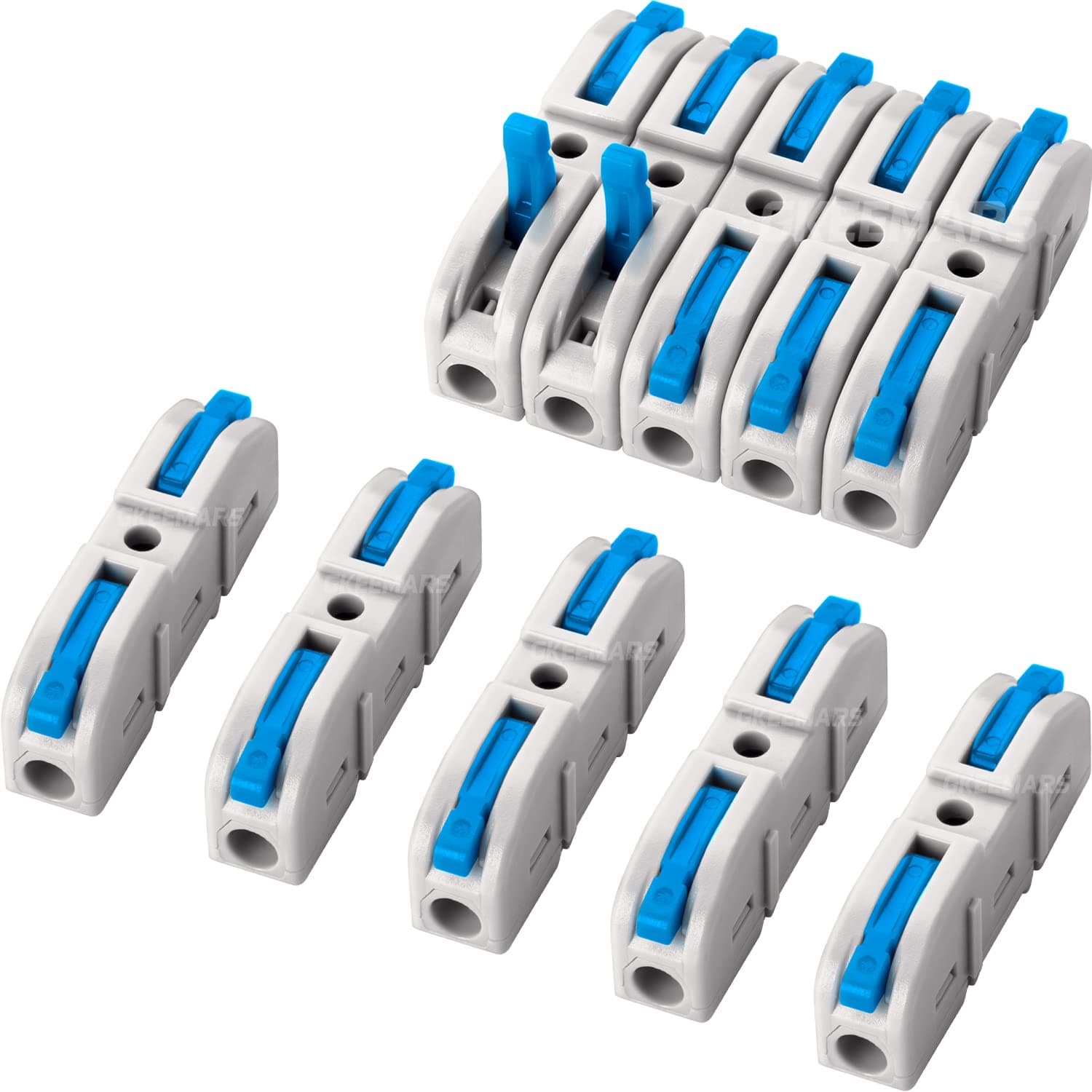 GKEEMARS 50 Pcs Wire Connector, 1 Conductor Compact Wire Connectors Splicing Connectors for Circuit Inline 24-12 AWG (Blue)