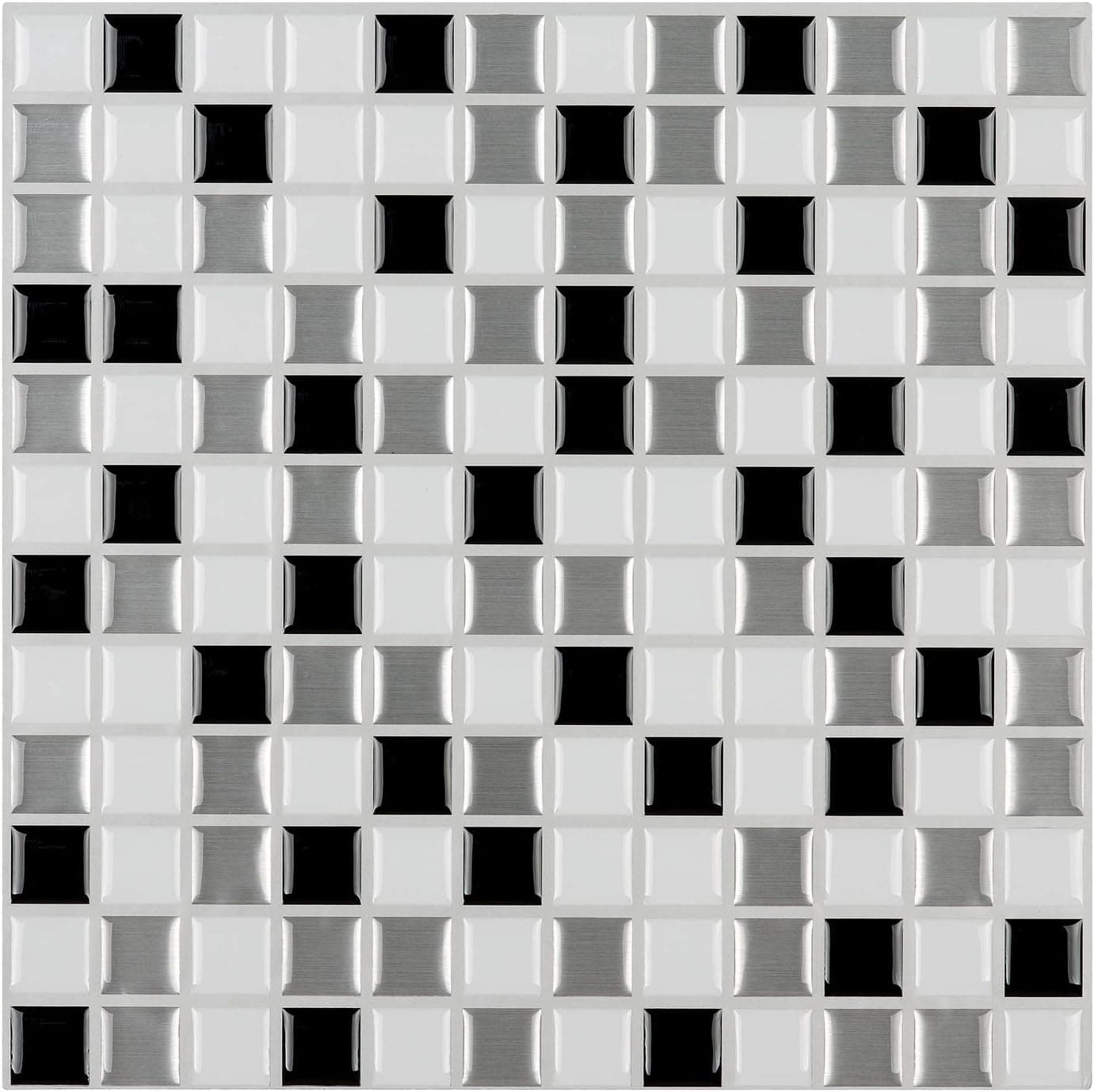 Art3d Peel and Stick Backsplash Tile for Kitchen, Grey-White, 12" x 12" Pack of 6