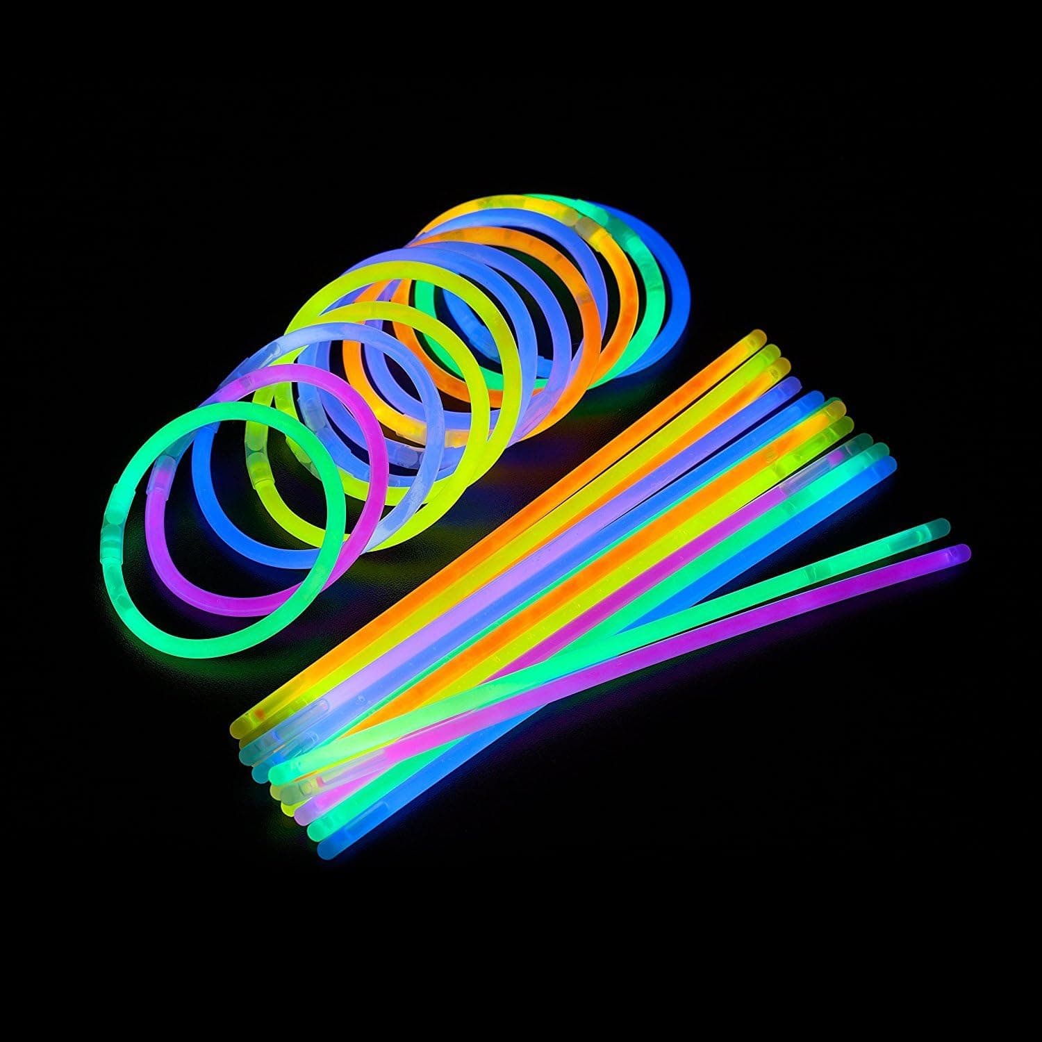 THY COLLECTIBLES 48 Premium 8" Glowsticks Glow Stick Bracelets Mixed Colors