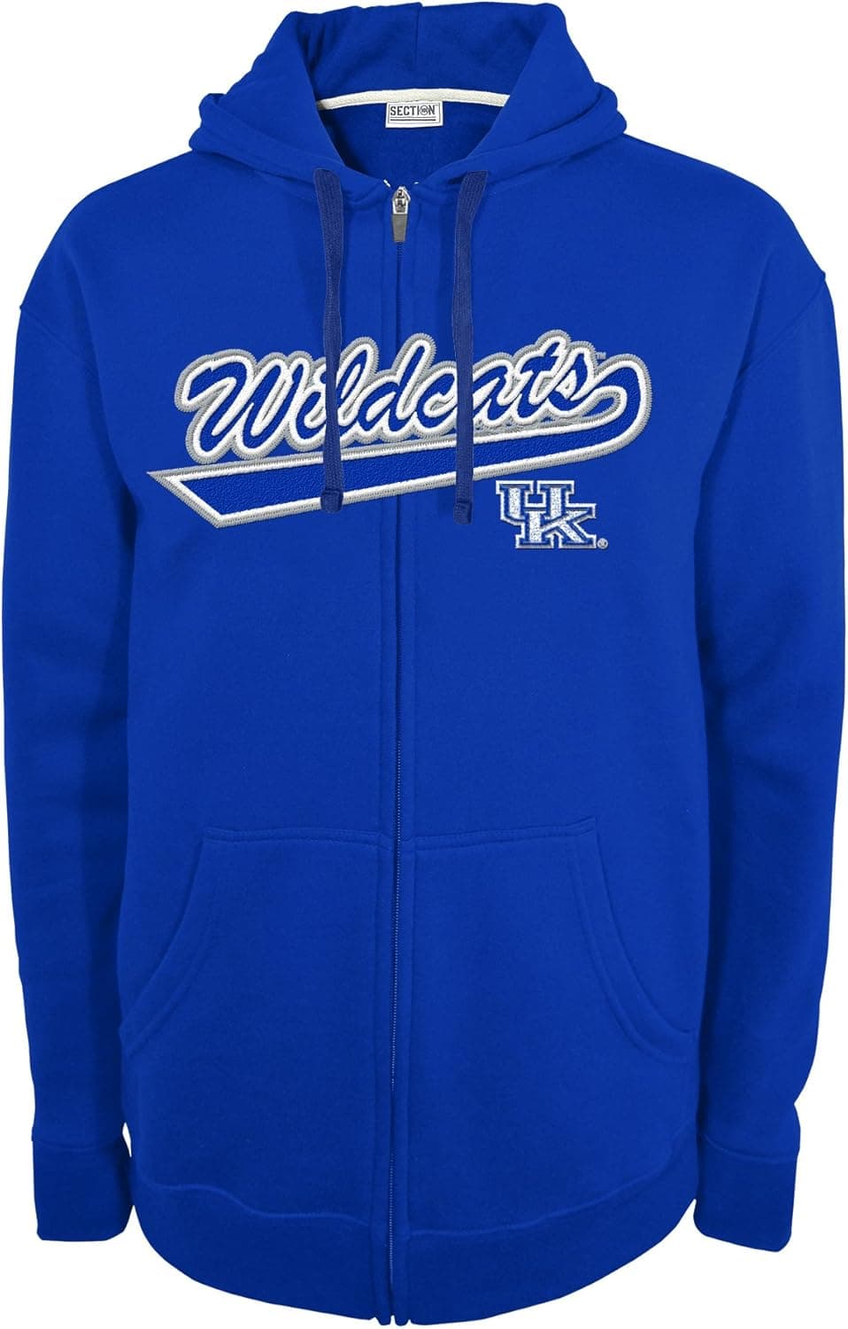 Majestic Athletic NCAA Kentucky Wildcats Men's Fan Favorite 2 Full Zip Hooded Fleece Shirt, XX-Large, Royal