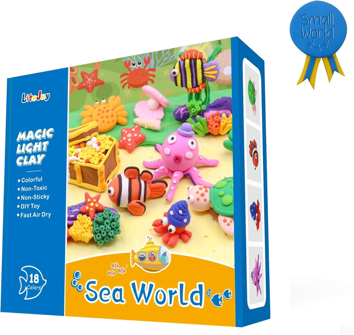 LitoJoy Air Dry Light Modeling Clay, Sea World, 18 Colors (MLC-1802)