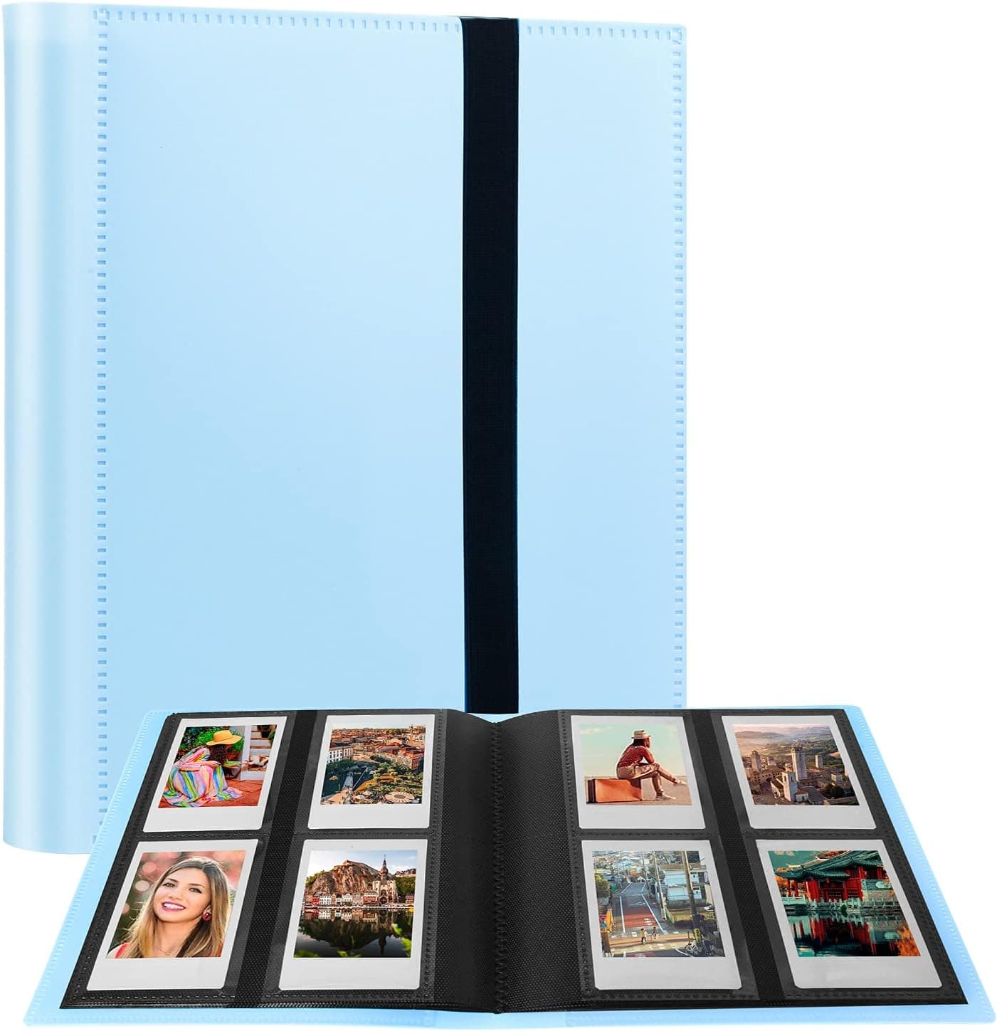 192 Photos Album for Fujifilm Instax Mini Camera, 2x3 Photo Album Book for Fujifilm Instax Mini 11 12 9 90 70 40 8 Instant Camera, Polaroid Snap PIC-300 Z2300 Camera, Polaroid 2”x3” ZINK Pictures,IceBlue