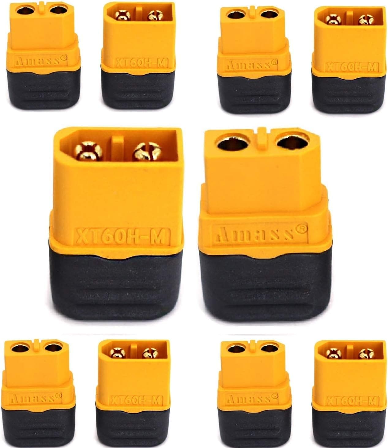 5 Pair for AMASS XT60H Upgraded Version XT60 Connectors with Covers Male Female Power Plug with Sheath for Lipo Battery RC Planes Cars