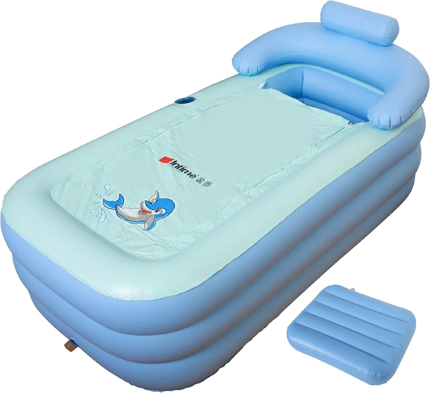 Home and Mix Portable Adult Bath Tub, Inflatable Free-Standing Blow Up Tub with Manual Air Pump, High-Density PVC BathTub for Small Places or Indoor & Outdoor Usage - Ideal for Adults, Kids