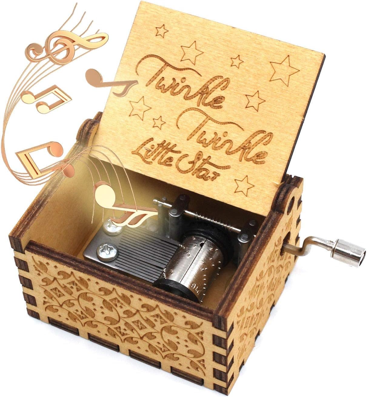 ukebobo Wooden Music Box- Twinkle Twinkle Little Star Music Box,Gifts for Kids，Birthday Party Gift - 1 Set
