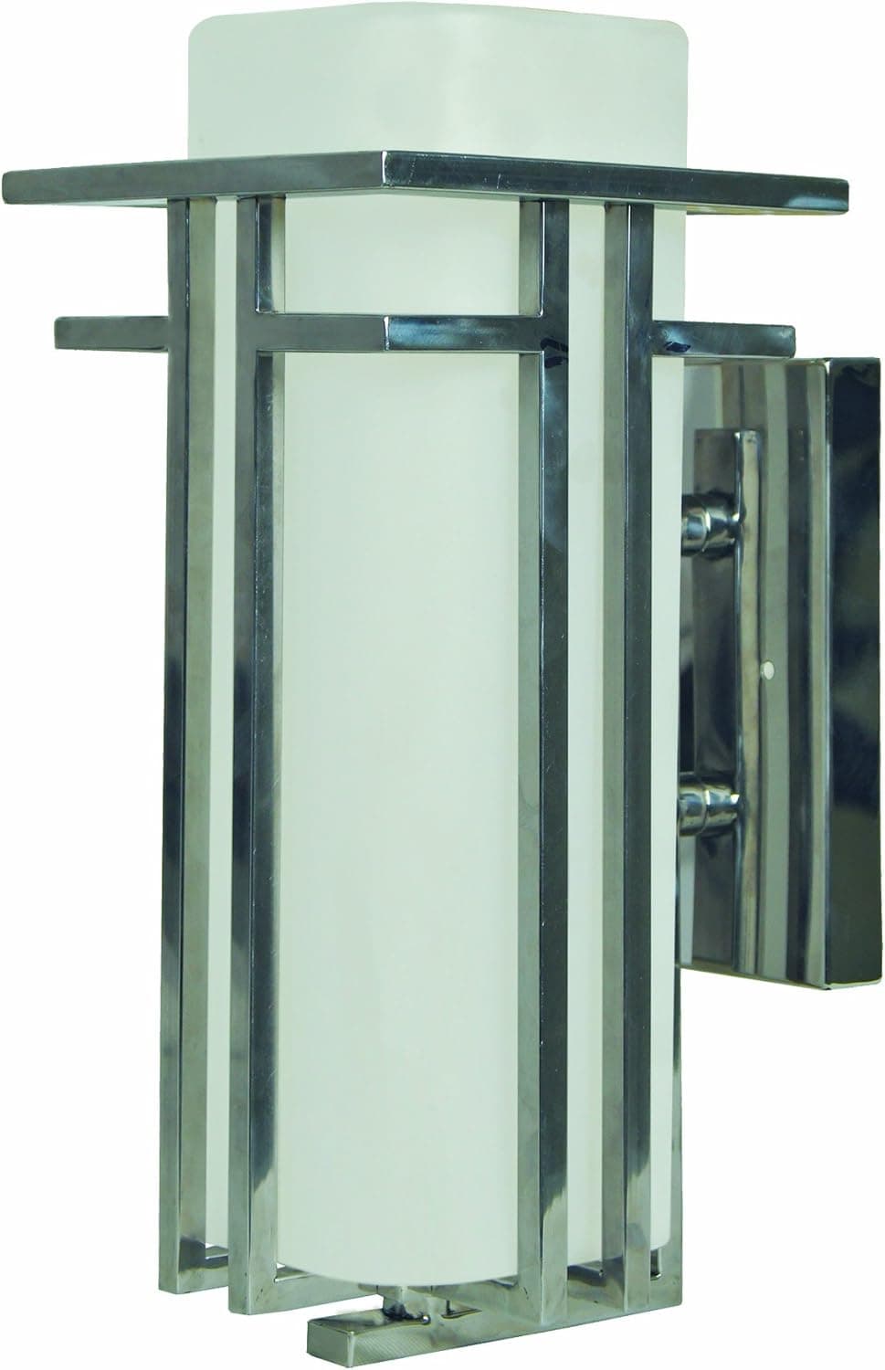 Yosemite Home Decor 5492SS-M Frederick 1-Light Outdoor Wall Sconce with Frosted Glass Shade, Medium, Stainless Steel