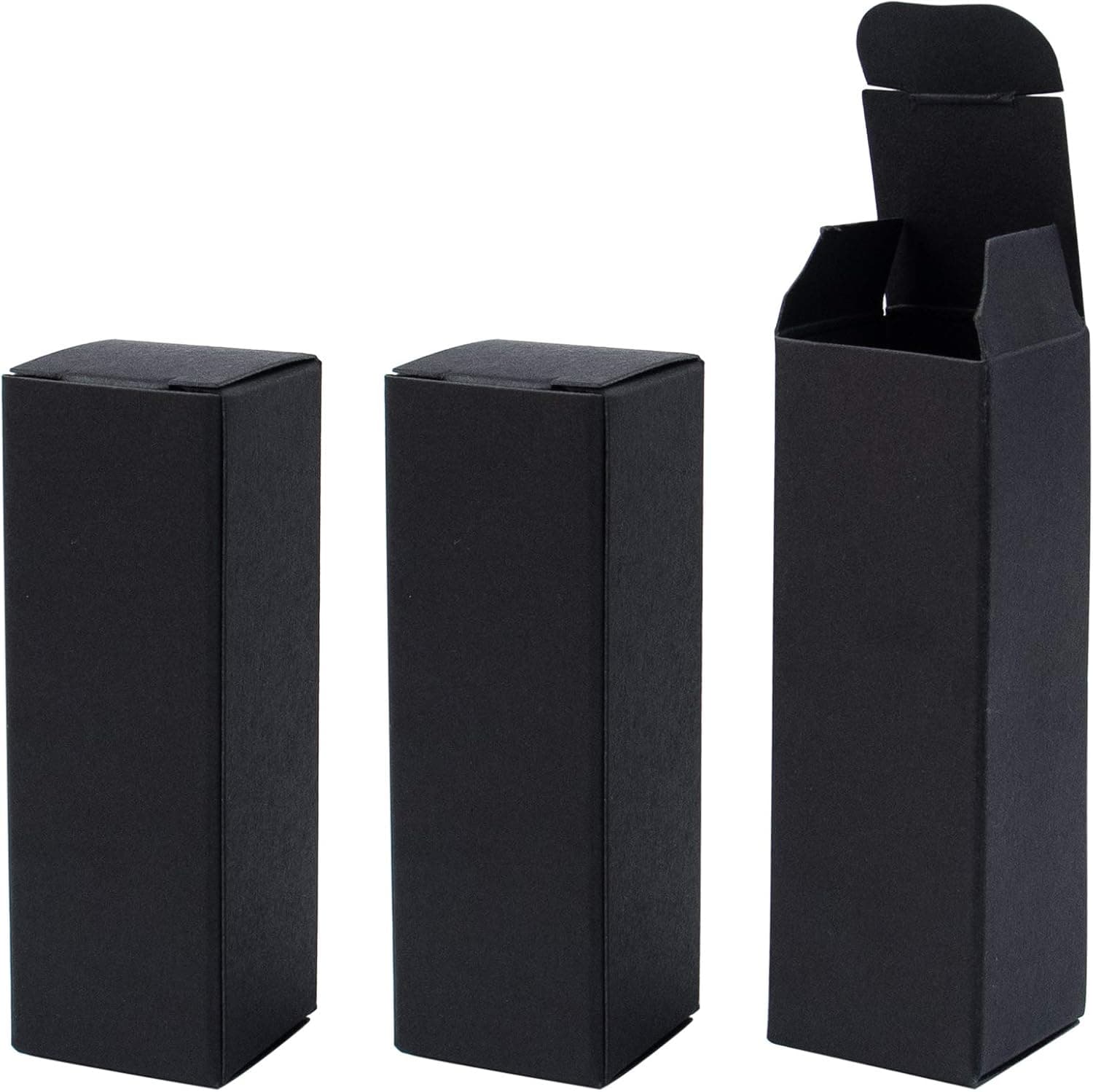 AUEAR, 50 Pack Lipstick Boxes 1.1x1.1x3.34 inch Black Rectangle Lip Balm Lip Gloss Box Packaging Box Gift Boxes Foldable Recyclable