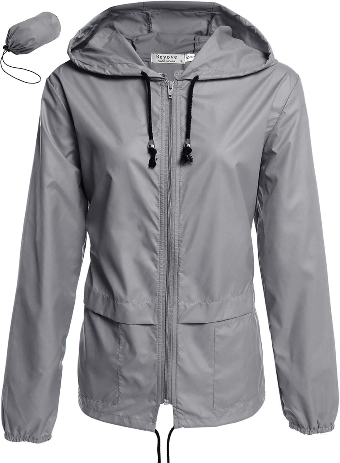 Beyove Women's Rain Jacket Lightweight Active Outdoor Waterproof Packable Hooded Raincoat