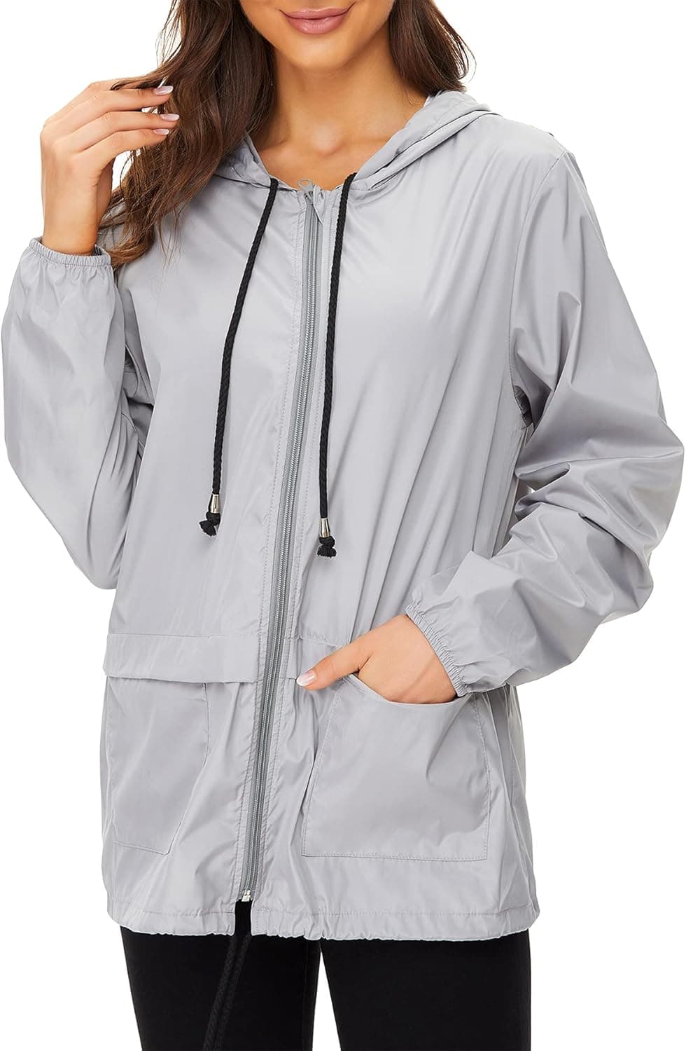 Zando Lightweight Rain Jacket Women Packable Raincoats for Adults Women Plus Size Rain Jackets for Women Waterproof