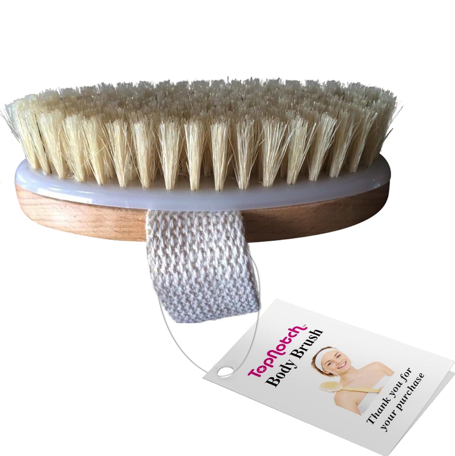 TopNotch Beechwood Dry Body Brush Extra. Long Natural Bristles. Skin Brushing eBook