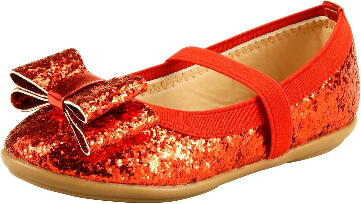 The Doll Maker Girl's Glitter Ballet Flat Mary Jane Dress Shoes(Toddler/Little Kid) - TD183015C-12