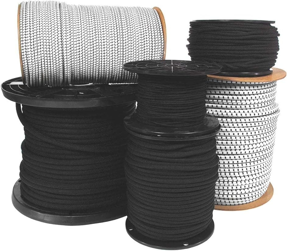 Paracord Planet Shock Cord (3/16 inch) – Bungee Cord – Hammocks, Cargo Nets, Crafting Projects, Bungee Straps – DIY Cord – (50 Feet Black)