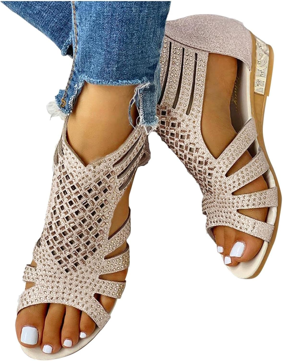 Sandals Women Wedge Platform Ankle Strap Womens Sandals Open Toe Espadrille Sandals for Women Casual Summer Womens Shoes