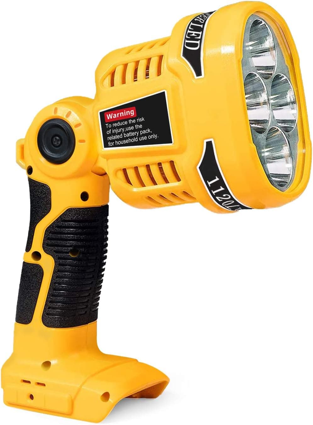 LUSAF Flashlight for Dewalt 20V Max Li-ion Battery, 12W 1120LM LED Work Light Replacement for DeWalt Spotlight DCL043 DCL040 Jobsite Light with 110 Degree Pivoting Head Indoor Outdoor Use