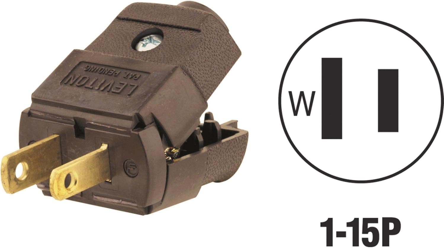 Leviton 035-00101-2BP Light Duty Polarized Electrical Plug, Clear