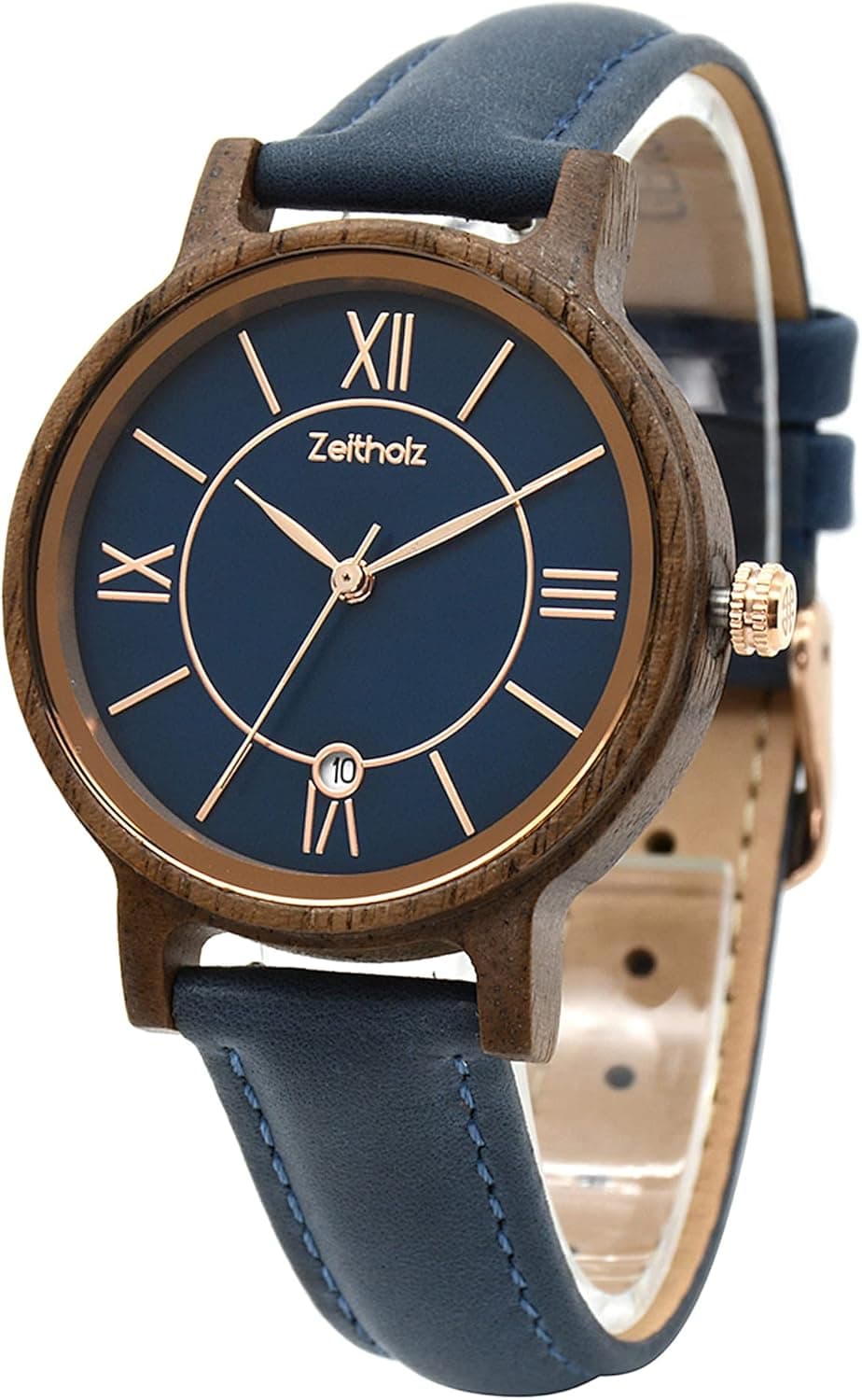 ZEITHOLZ Woman Wood Watch, Wooden Watch, Gifts, Analog Watch, New Rosenbach Collection 36mm, Natural Wood with Japanese Quartz Movement.