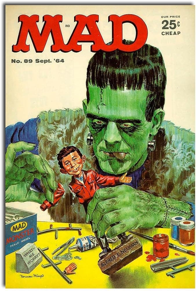 BrotherhoodProducts Frankenstein Mad Magazine 1964 Cover 8x12 Metal Sign