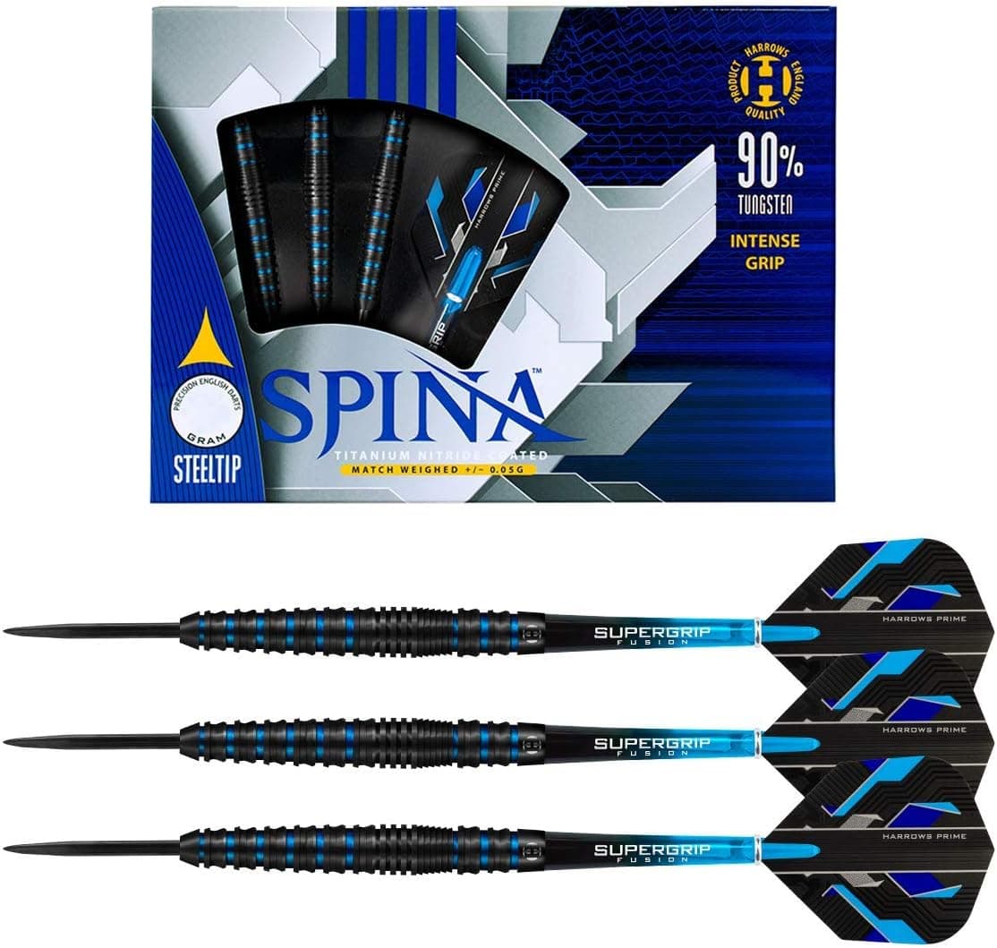 Harrows Spina Black - Blue 90% Tungsten Steel Tip Darts