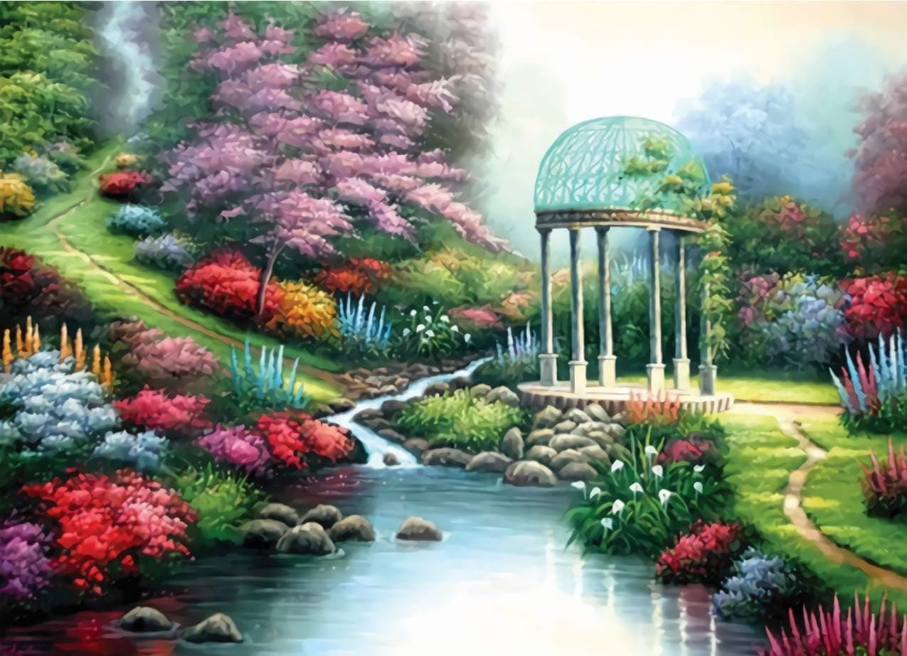 Puzzles for Adults 1000 Pieces Jigsaw Puzzles for Adults Kids Puzzle Game Toys Gift (Gazebo Landscape)