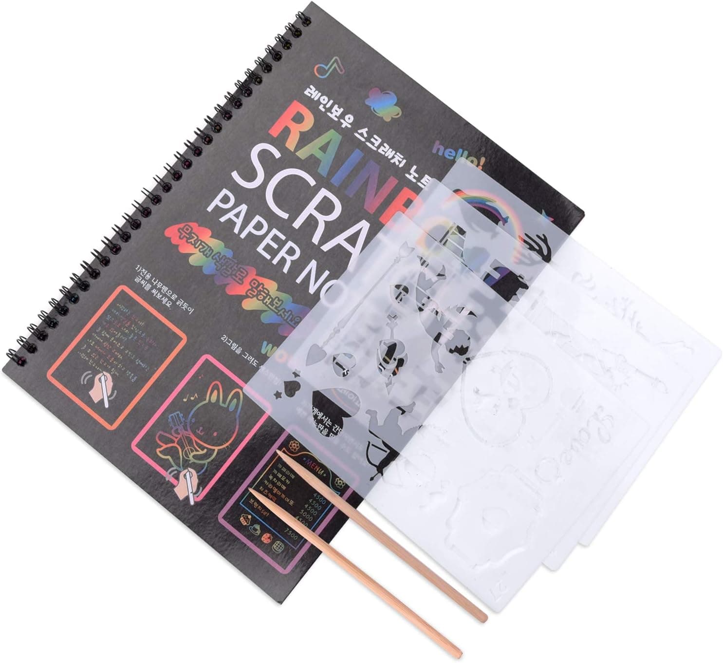 Kithumi Scratch Paper Art Set, 50Pcs Children'S Rainbow Scraper, Art Supplies for Boys and Girls, Can Be Used for Children'S Party Games,and is Also The Best Birthday Gift and Easter Gift for Children