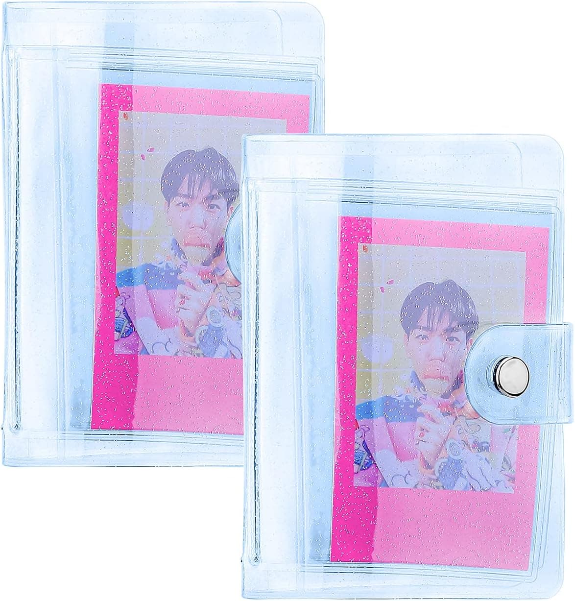 Ndsox 2 Pack 2 x 3 Mini Photo Album 36 Pockets One-Handed Portable Kpop Photo Card Holder Compatible with Fujifilm Instax Mini Cameras/Polaroid Snap Touch/SocialMatic Instant Cameras, Blue