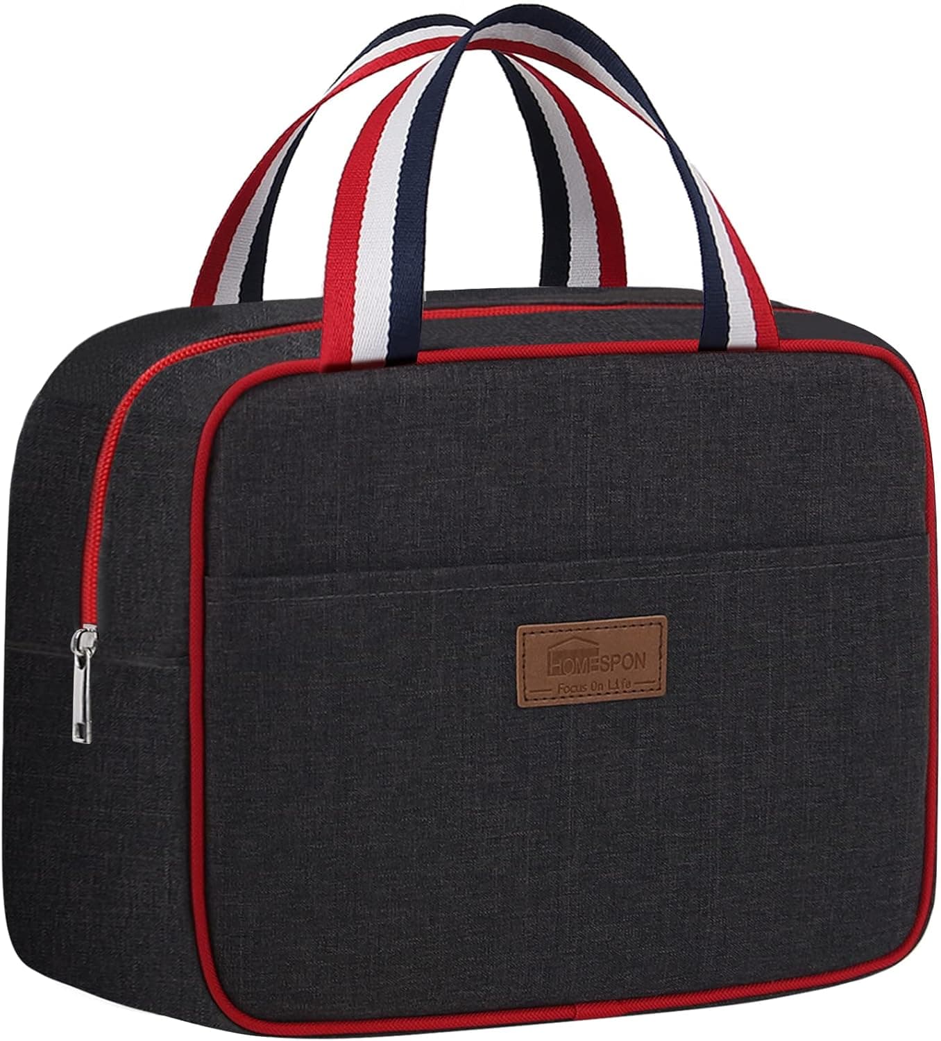 HOMESPON Lunch Bag Insulated Tote Bag Lunch Box Resuable Cooler Bag Lunch container Waterproof Lunch holder for Women/Men,dark grey